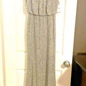 Calvin Klein size 4 Empire waist silver dress, New with Tag